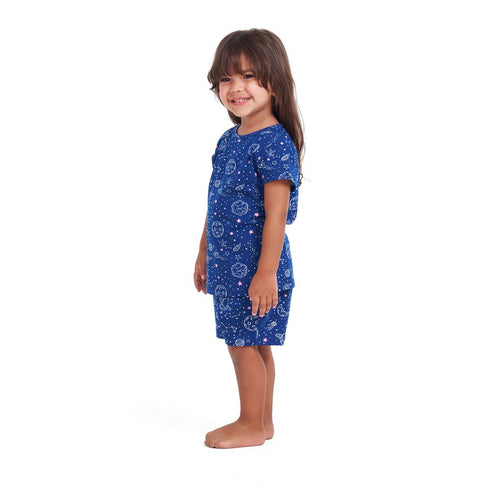 Girls summer pajama set Space t-shirt + Shorts